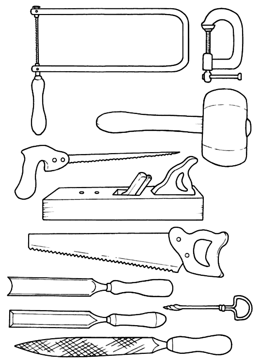 LIBRO DA COLORARE PER STRUMENTI: per bambini, tuttofare, falegname,  falegnameria, architettura, disegno, libro di attività by Redcheck